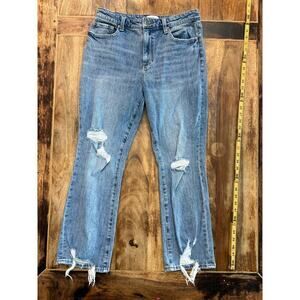 Pistola Women's Blue High Rise Cassie Crop Distressed Denim Jeans Size 29